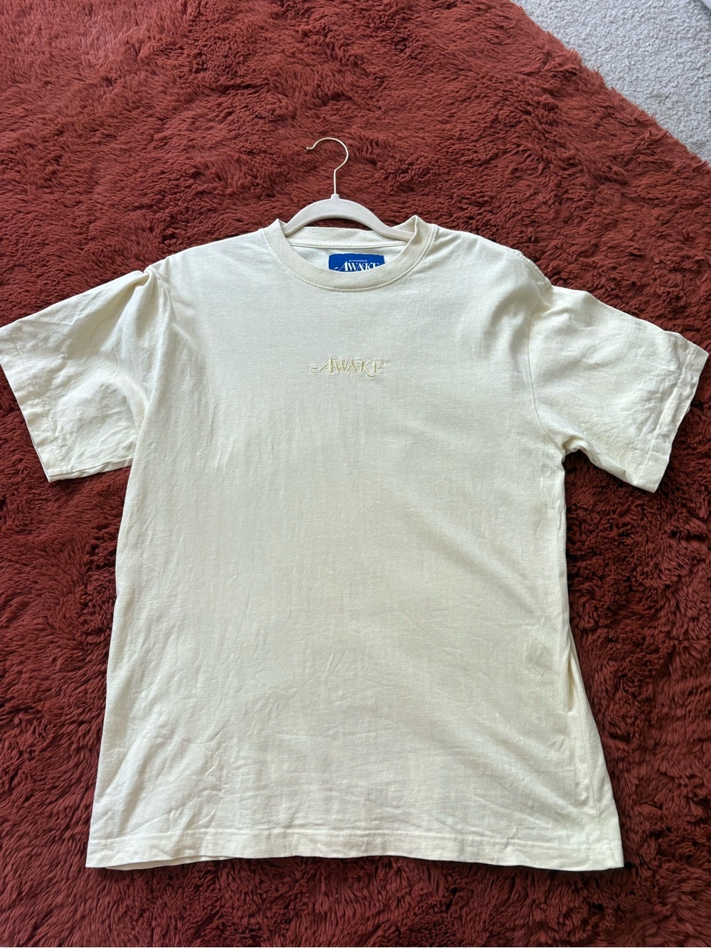 Awake Yellow Short-Sleeve Embroidered Logo Tee